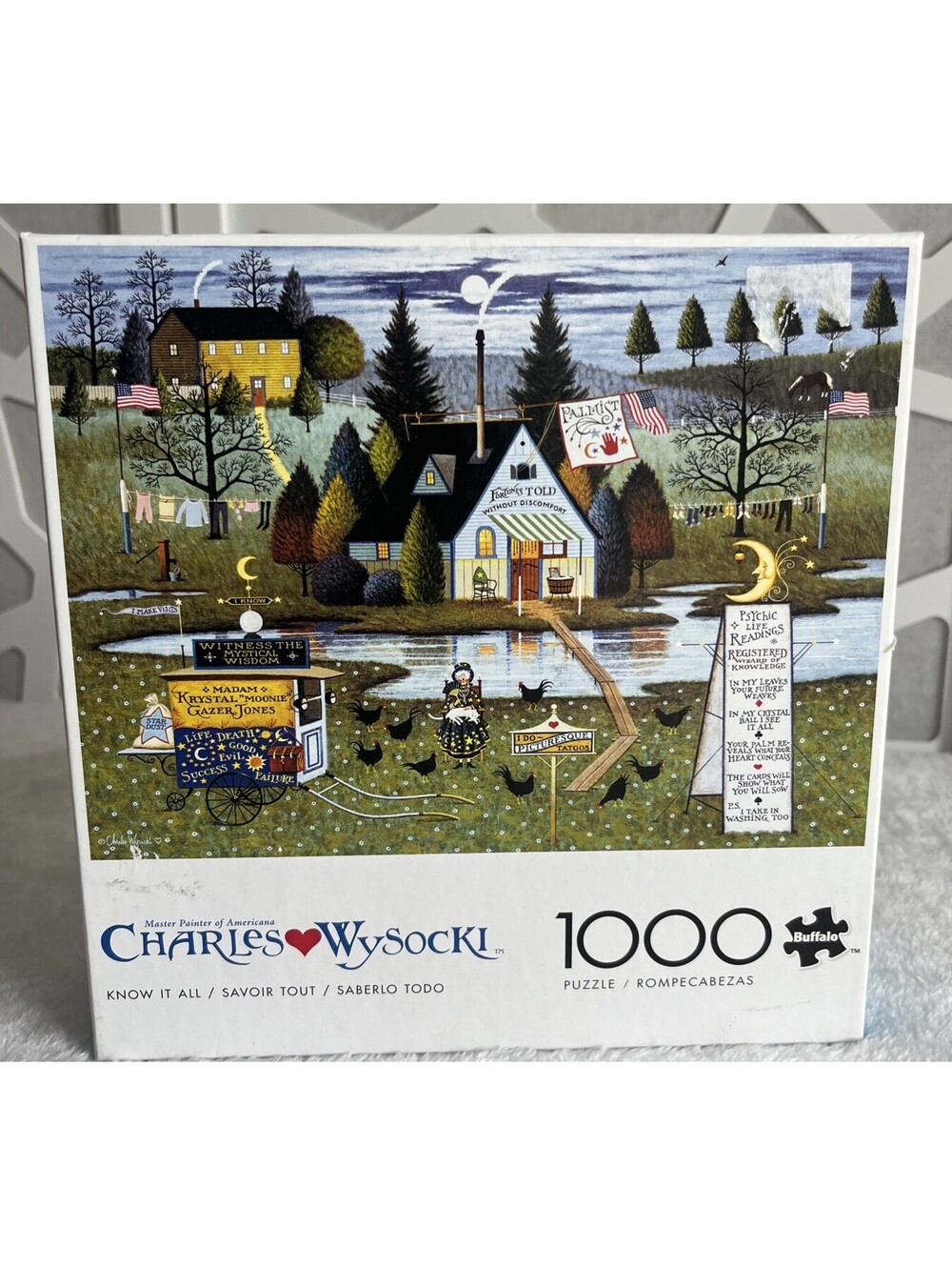 CHARLES WYSOCKI Know It All 1000 Piece Jigsaw Puzzle Buffalo Games Complete